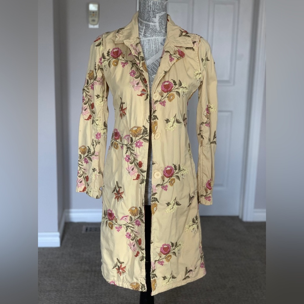 JOHNNY WAS | Floral Embroidered 100% Cotton Jacket | Sz XS